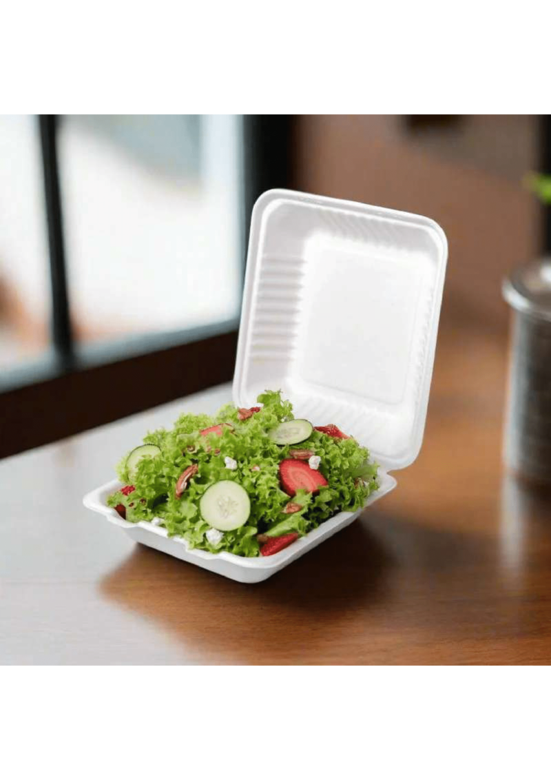 9X9 Plant Fibre Dinner Clamshell Code: YG05 Per Carton Of 200 - Image 2