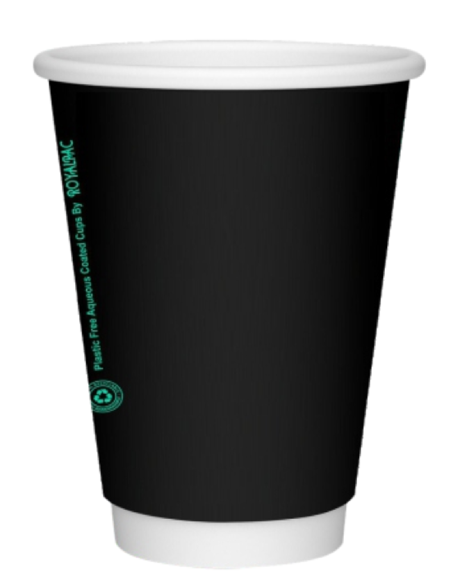 Black Coffee Cups 8oz Aqueous lined Code: SR011 Per Carton Of 500
