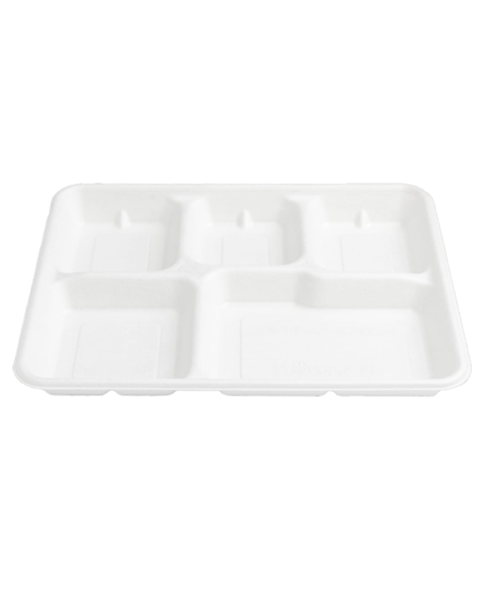 5 Compartment Plant Fibre Tray Code:SQ05 Per Carton Of 500